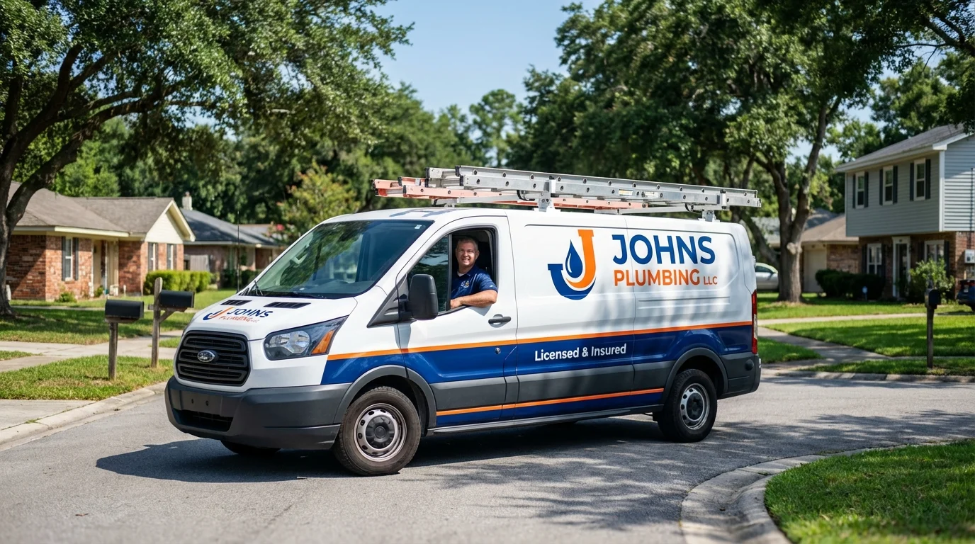 Johns Plumbing LLC service van in Jeannette, PA